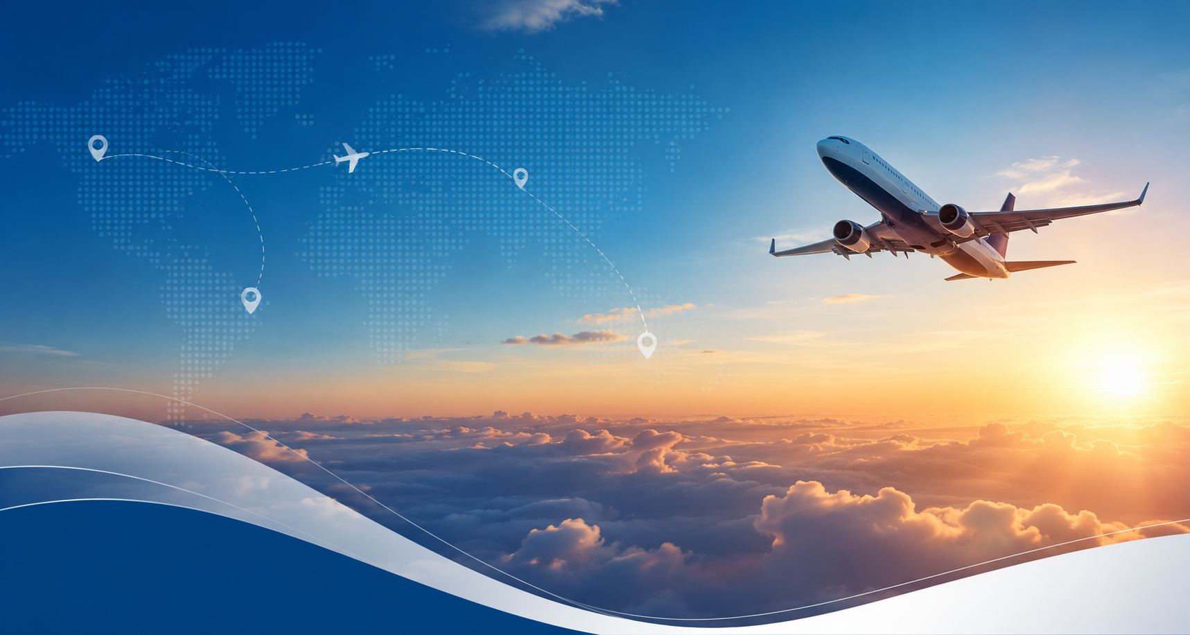 Premium Airplane Flight Route Illustration